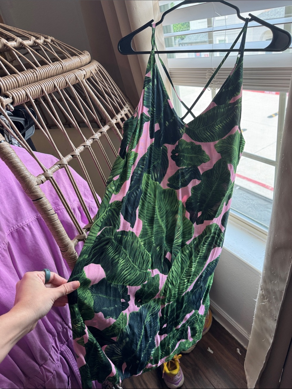 Topshop Pink & Green Tropical Print Mini Dress NWT